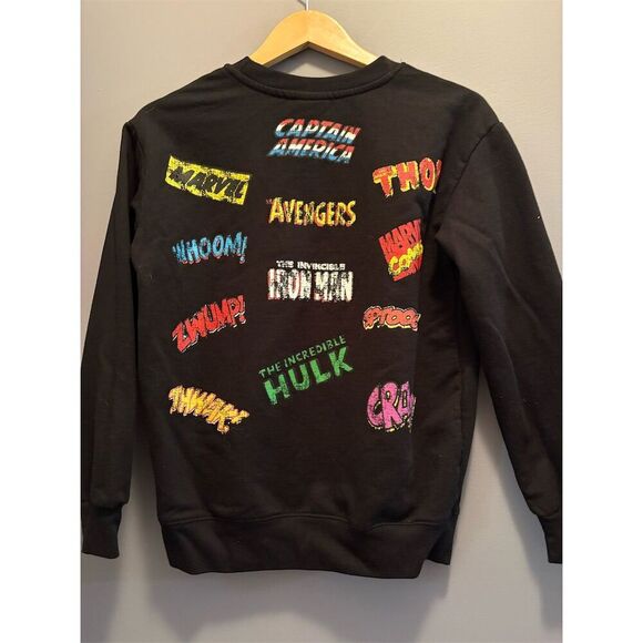*3/$15 Marvel Unisex M Black Pullover Sweatshirt Graphic Superhero Print - Picture 4 of 8
